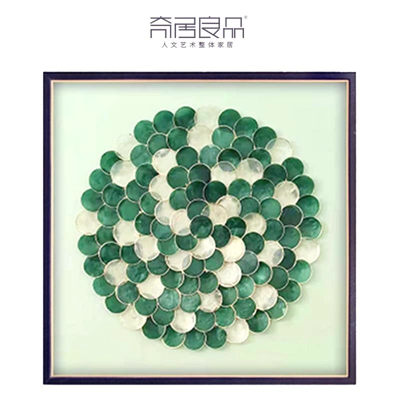 【奇居】方形贝壳立体画餐厅墙面单幅画#2021165B