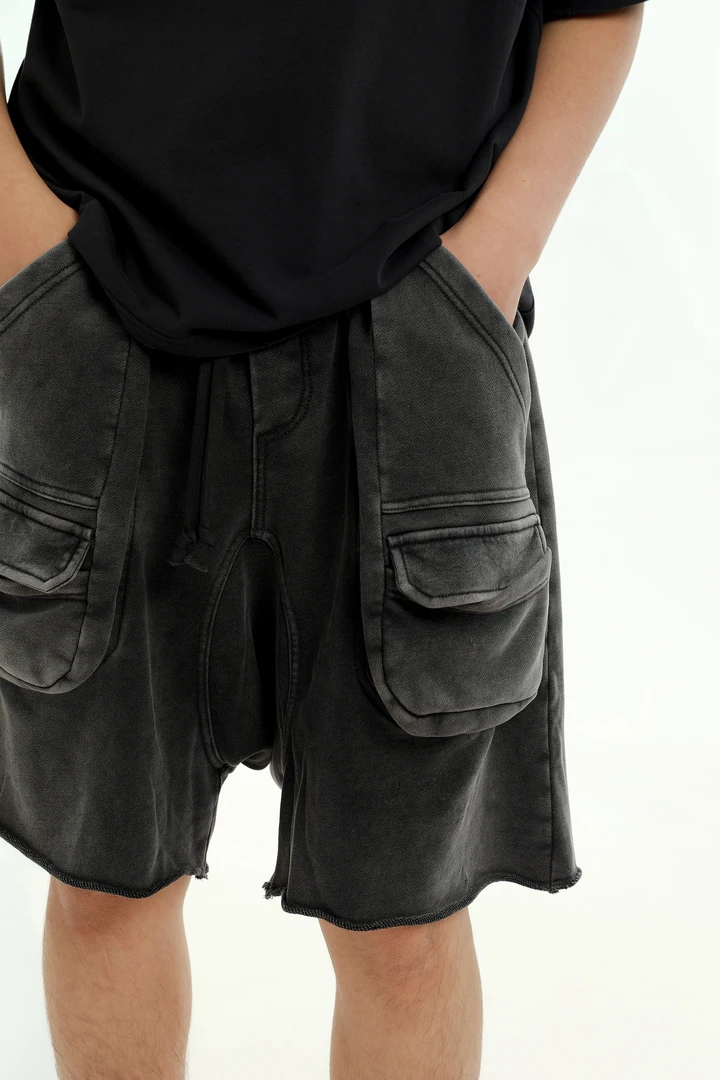 TFK Solab 工装战术口袋水洗做旧休闲抽绳短裤Faded Shorts