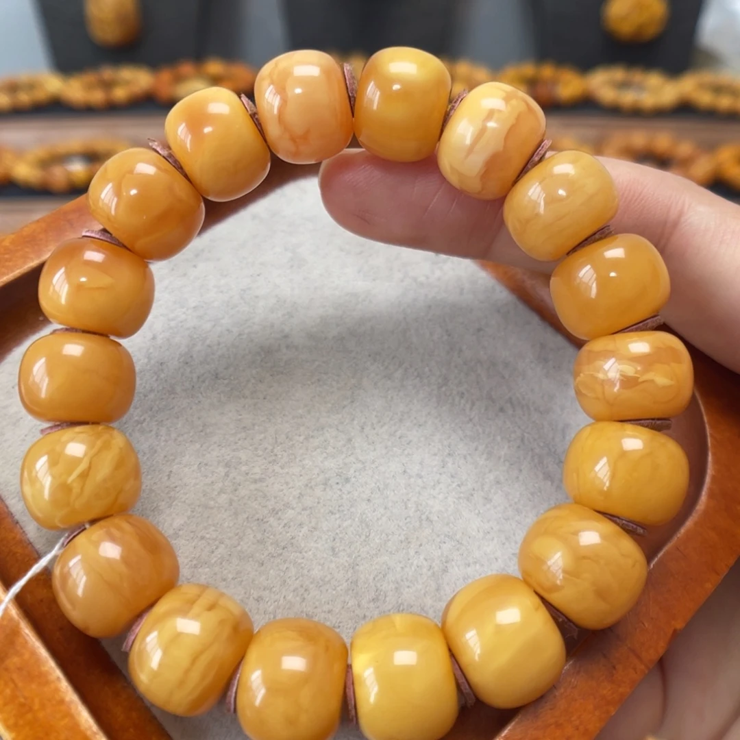 雷***青蜜蜡未镶嵌手链蜜蜡