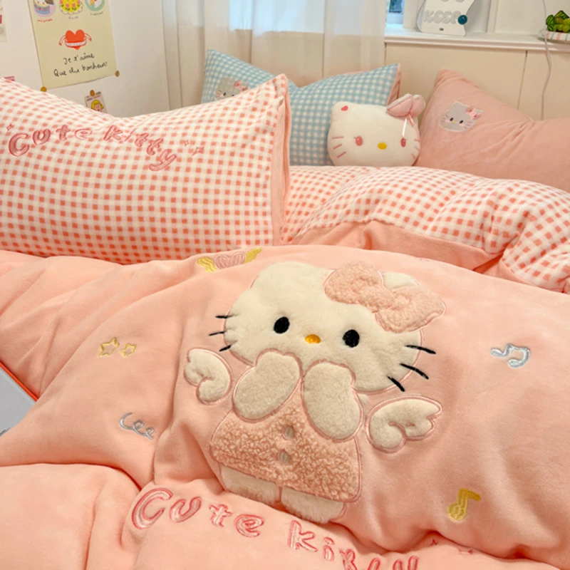 【蜜棉】加绒牛奶绒四件套冬季保暖加厚双面绒少女可爱女孩床上用品
