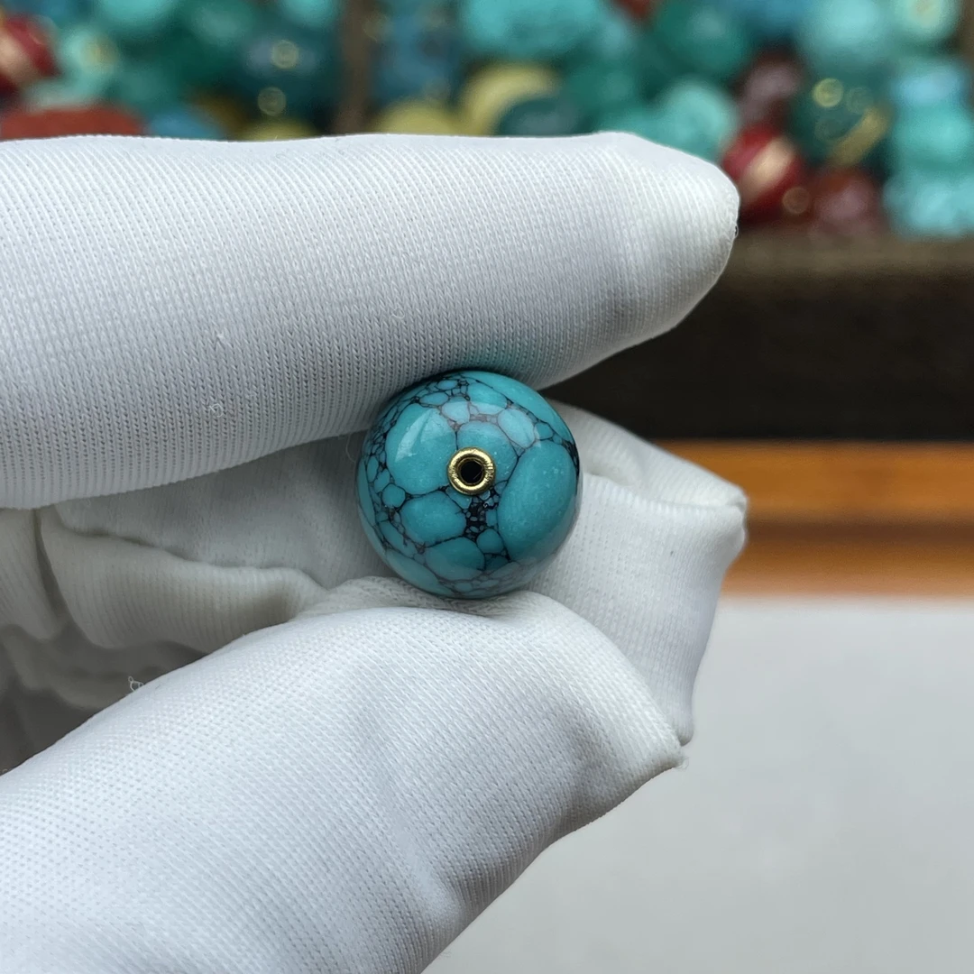 【A49】12×11mm网纹珠高瓷绿满工精雕散珠文玩顶珠配饰DIY手串配件