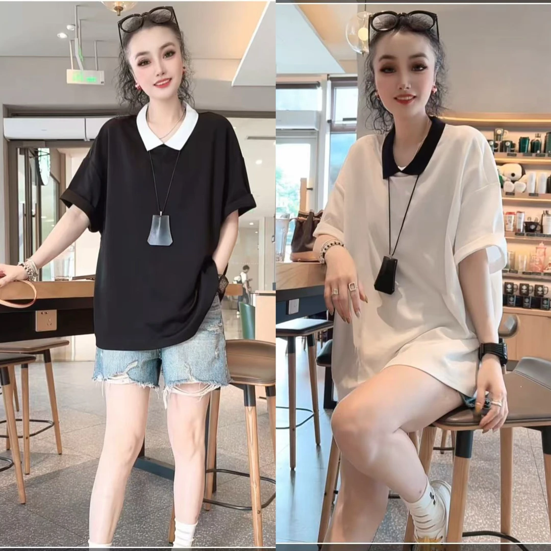 【小虹虹商货】2025夏季新款韩版时尚休闲宽松大版百搭短袖T恤