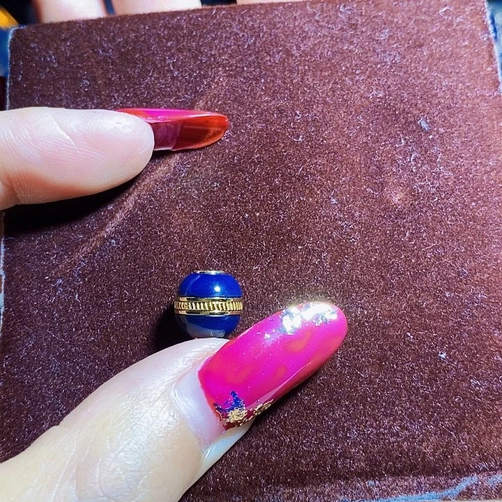 蓝珀珠宝奇石银S925镀金镶嵌蓝珀毕业蓝约10汉堡珠