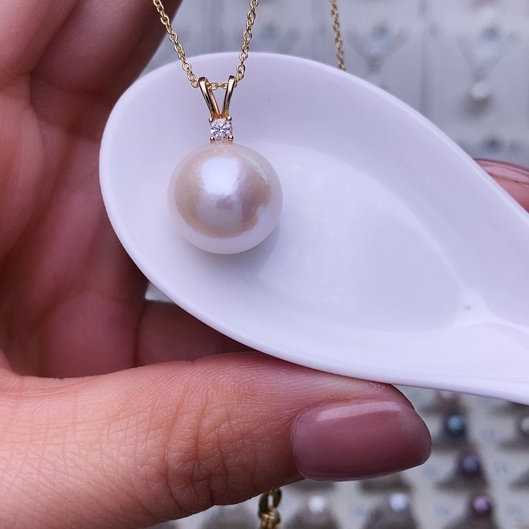 银S925镶嵌淡水珍珠颈饰