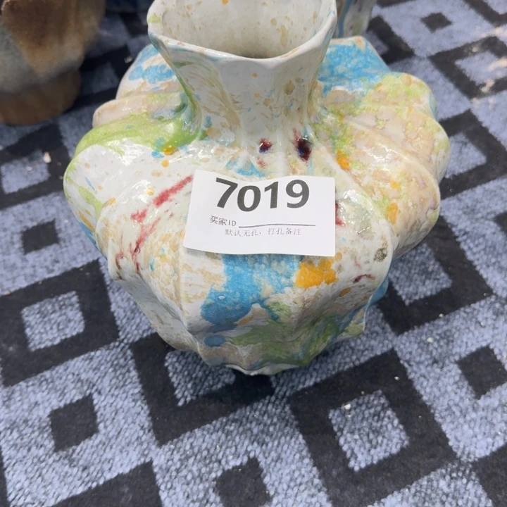 静***瓷片景德镇高温花器编码7019高31口6默认无孔