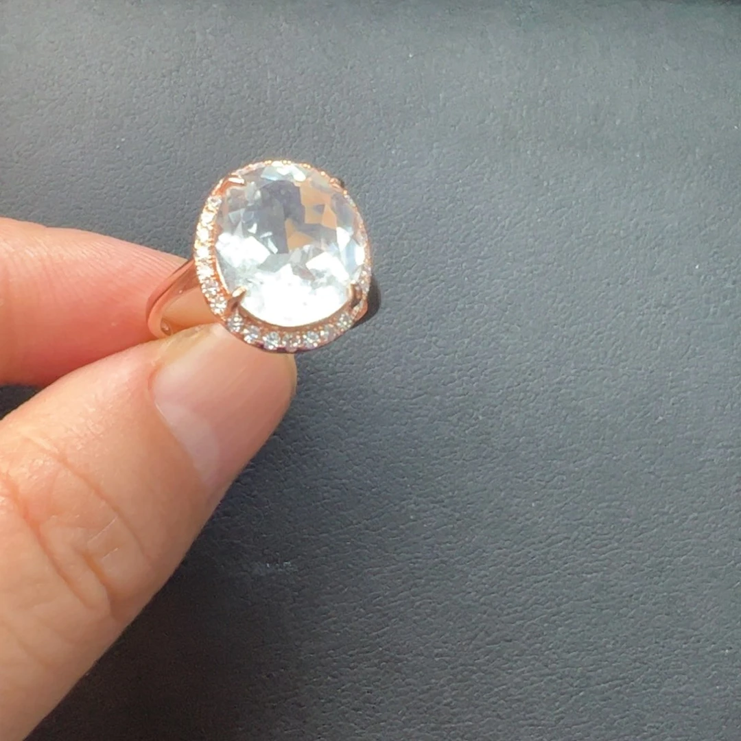 水晶珠宝半成品银S925镶嵌戒指