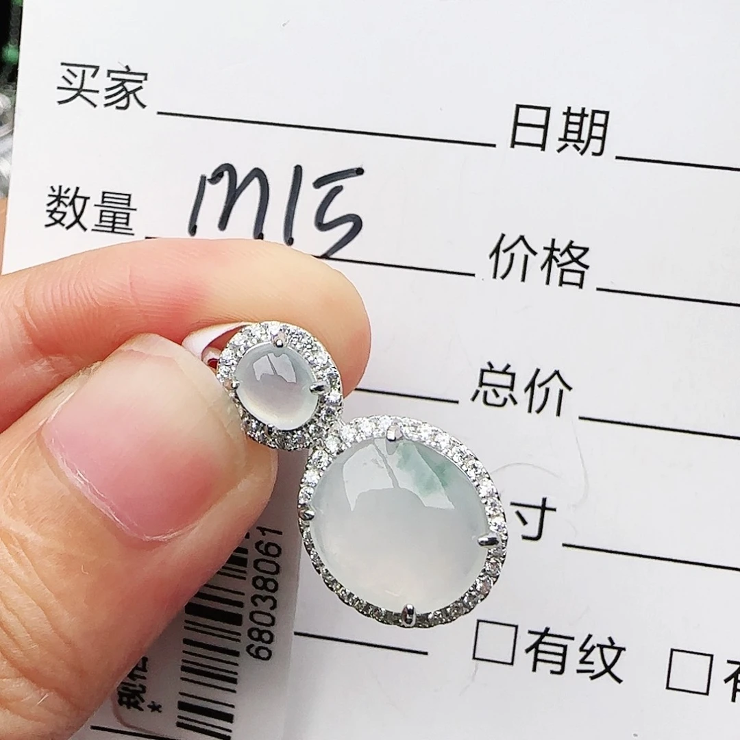 银S925镶嵌戒指翡翠戒指