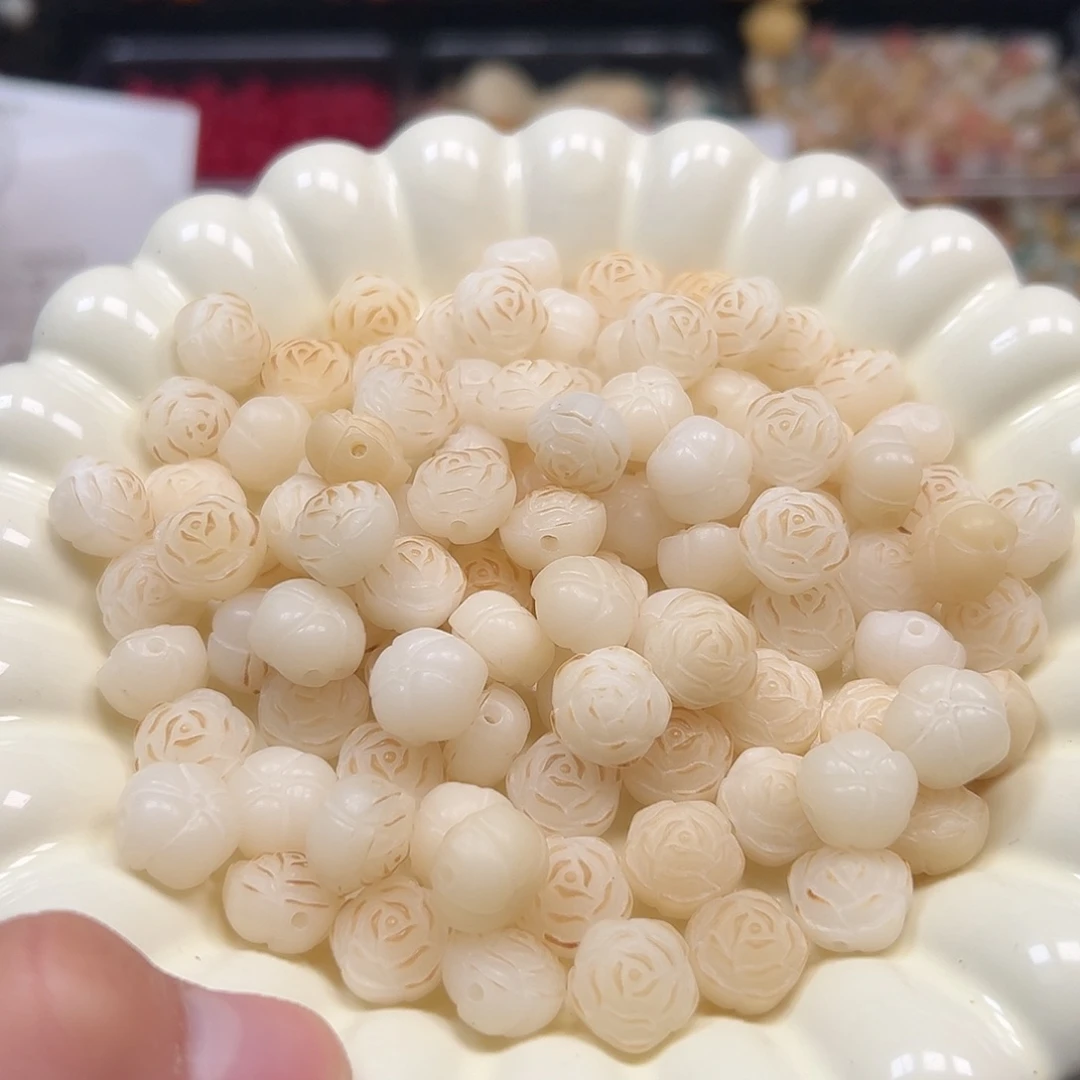 菩提根/象牙果手串炭烧山茶花100颗