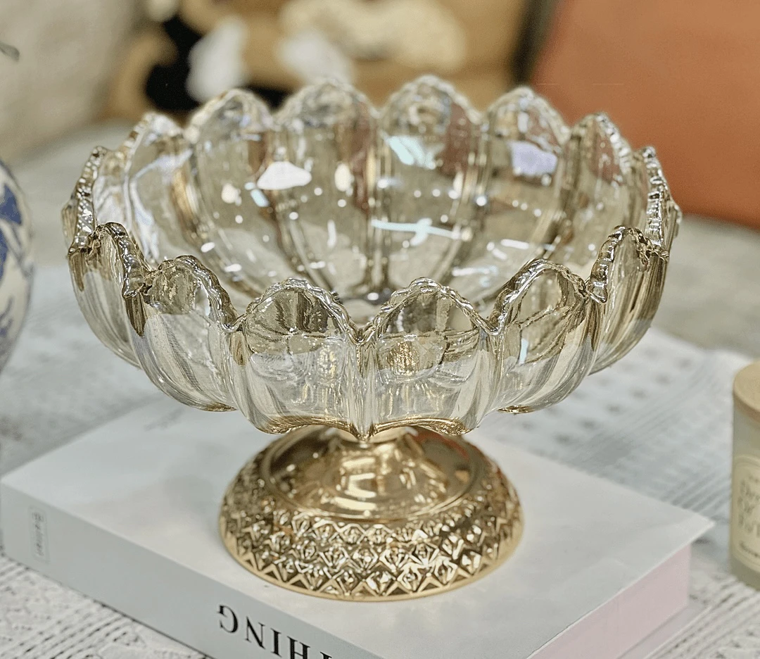 水晶玻璃水果盘大号