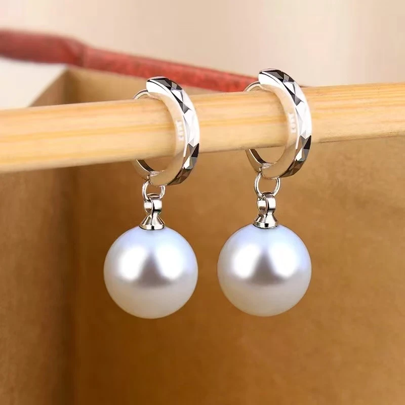 925银耳饰 纯银贝珠耳环女耳扣送妈妈气质轻奢百搭简约经典耳饰品