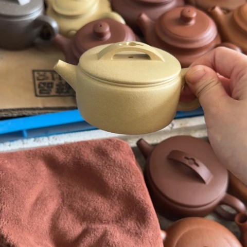 茶壶紫砂梨皮本绿140cc