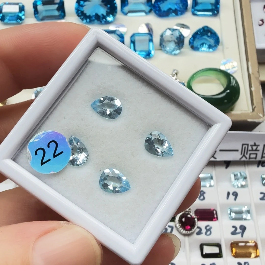 海蓝宝石裸石抢购福利多样性随机发一颗6×8毫米