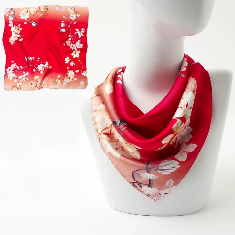 喜鸟玉兰N111精致百搭淑女风高定吸睛款70方巾