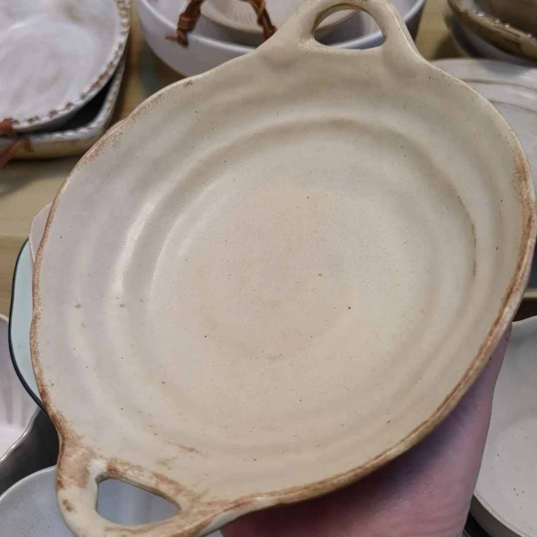 瓷片微瑕粗陶双耳两个一组