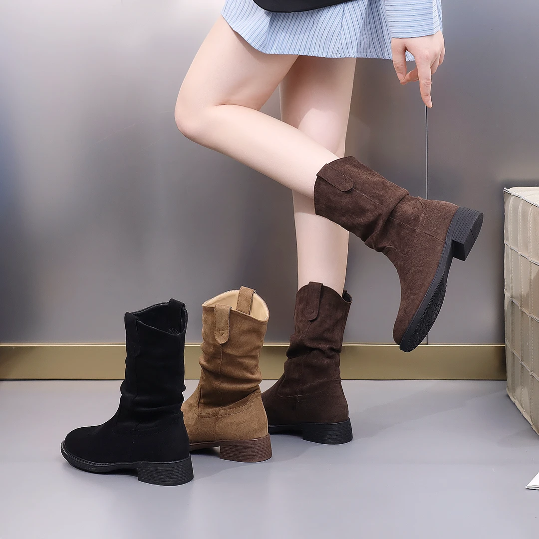 网红同款堆堆靴女款爆款2025新款秋冬美拉德凤显瘦增高小个子袜靴