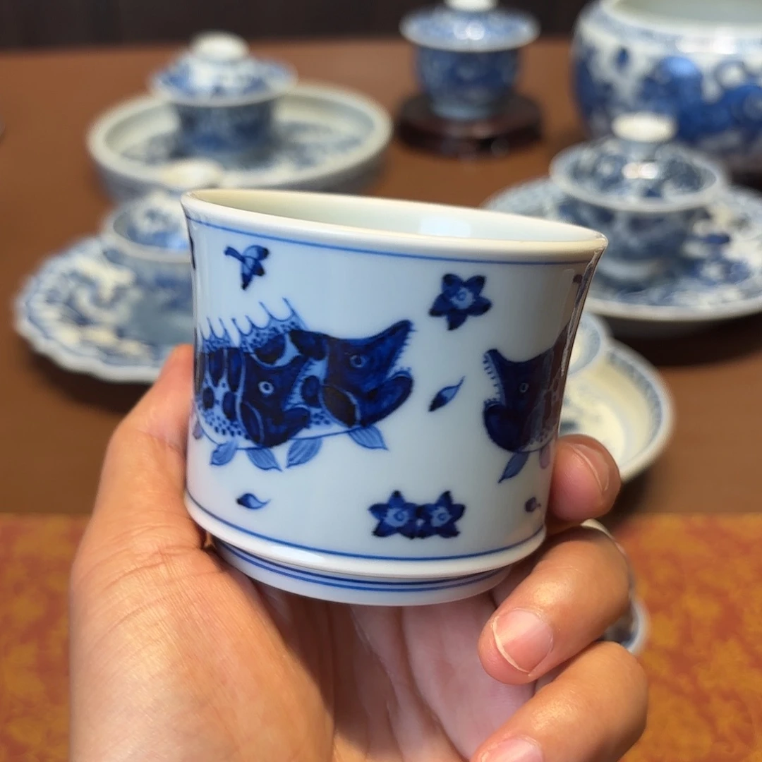 瓷片景德镇手绘茶具福利无底款