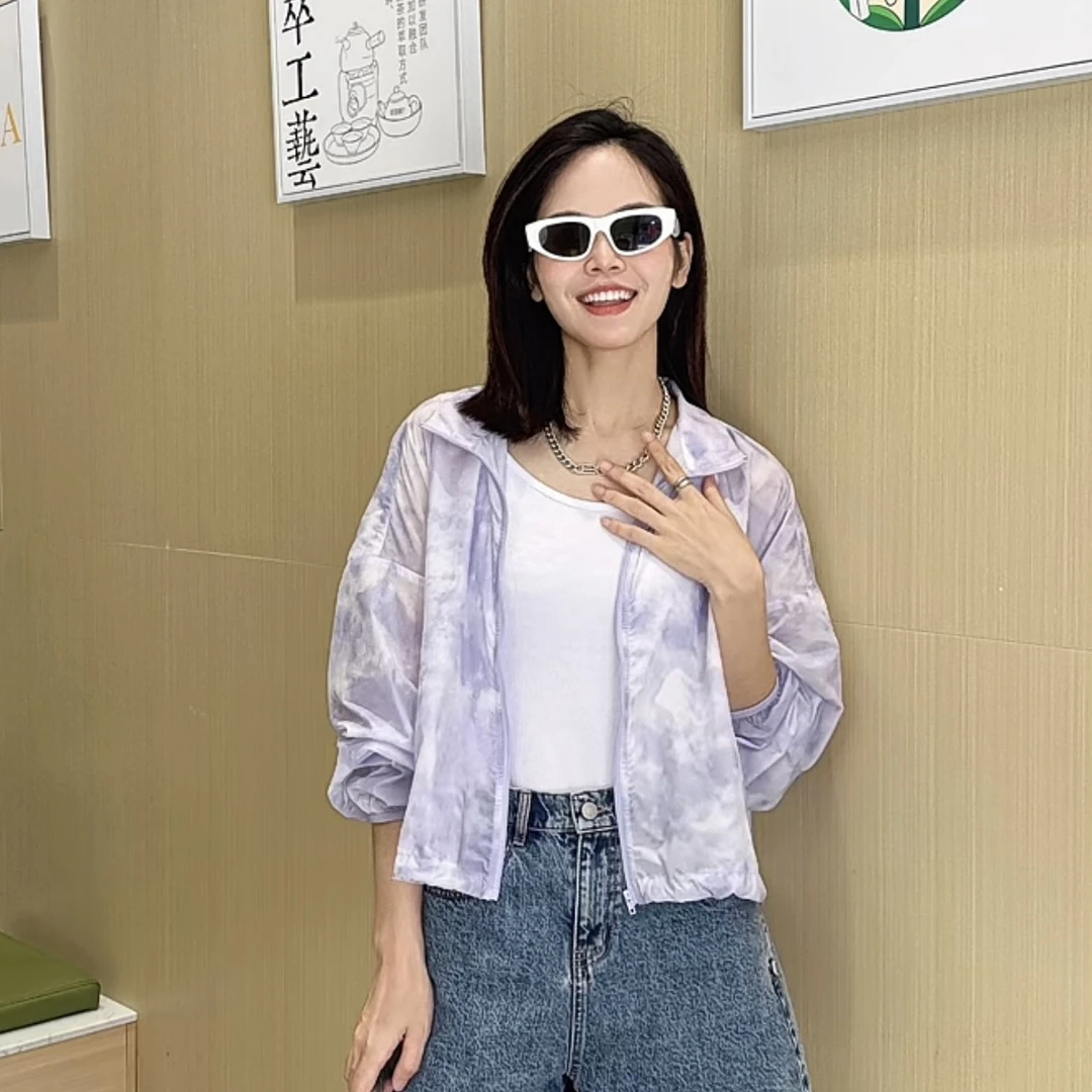 MASIENDI/玛丝恩迪洋气休闲百搭夏季透气薄款连帽轻薄外套宽松