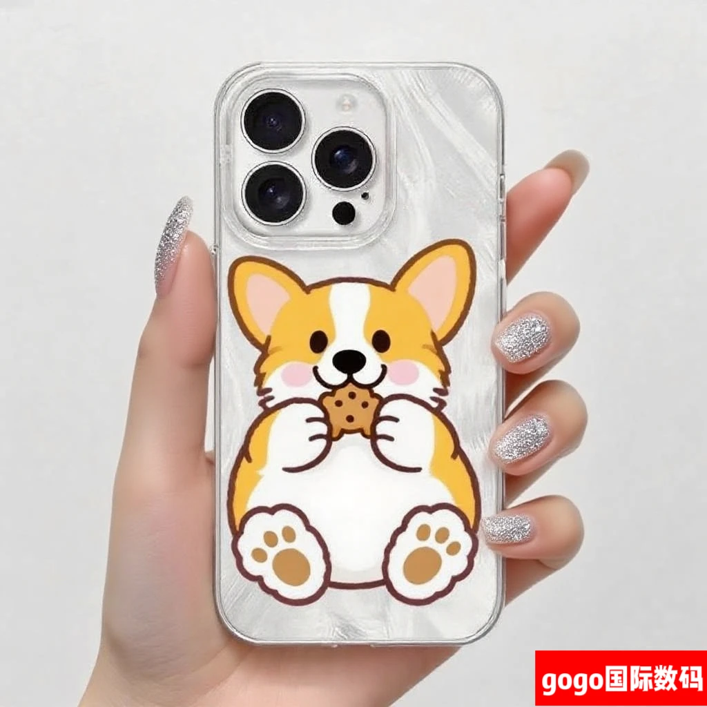 可爱比熊适用苹果16promax手机壳网红15pro简约14/13/12/11保护套
