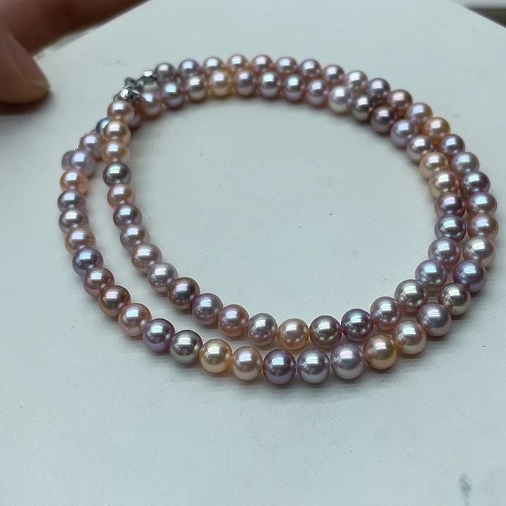 淡水珍珠银S925镶嵌项链