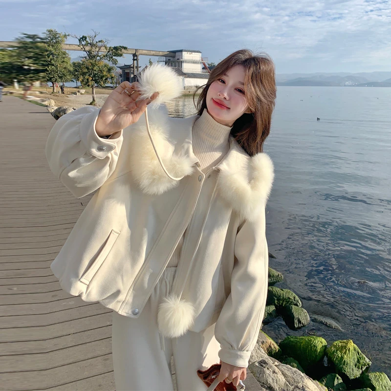 轻奢千金风狐狸毛领羽绒服2025冬季新款复古氛围感90白鸭绒厚外套