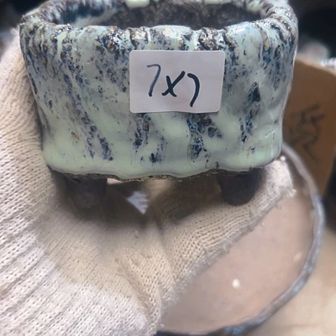 红陶粗陶花盆手工