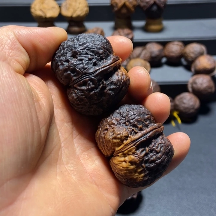 文玩核桃把件B金蟾蛤蟆头42mm