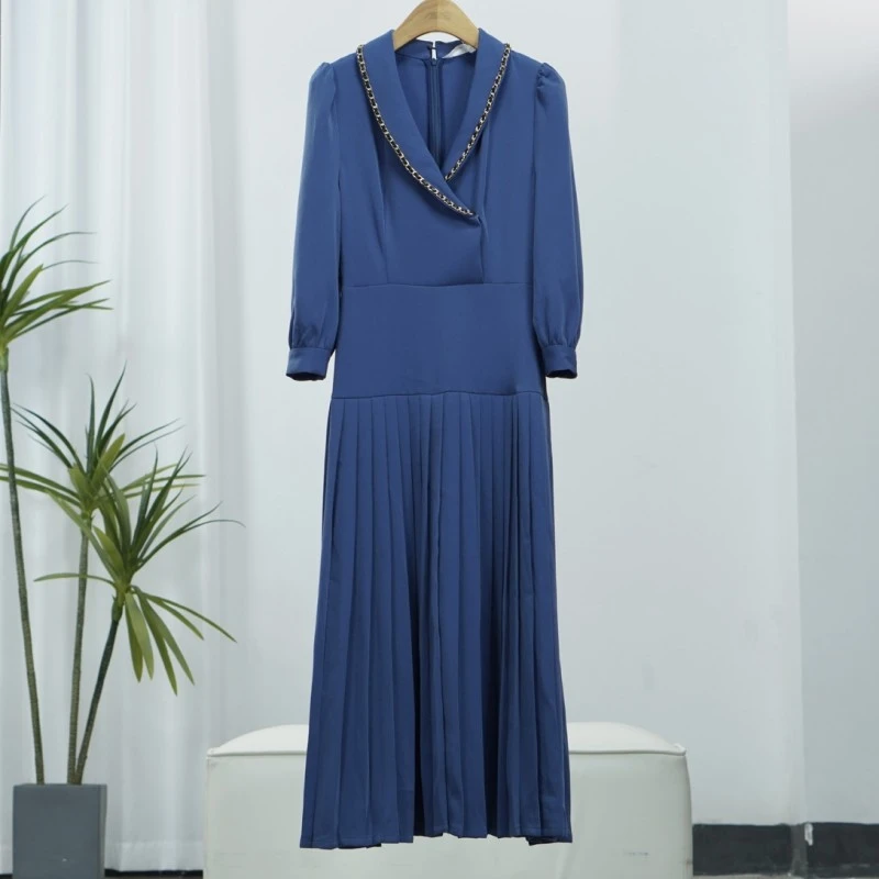 恩系列  HD195   女装时尚撤柜连衣裙蓝靛色EANBCA81