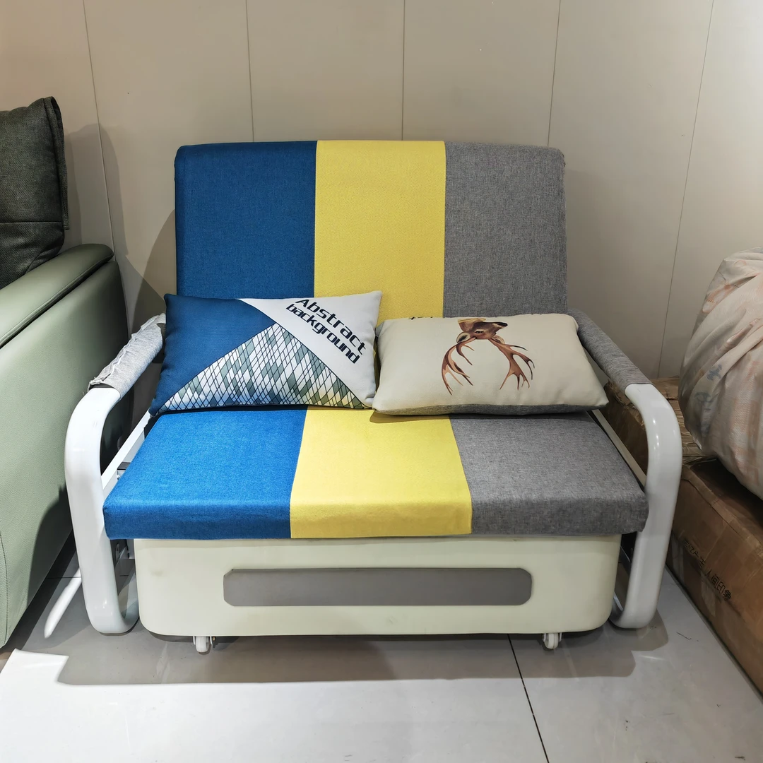 座派拼板款折叠沙发床小户型客厅家用可伸缩推拉简约储物