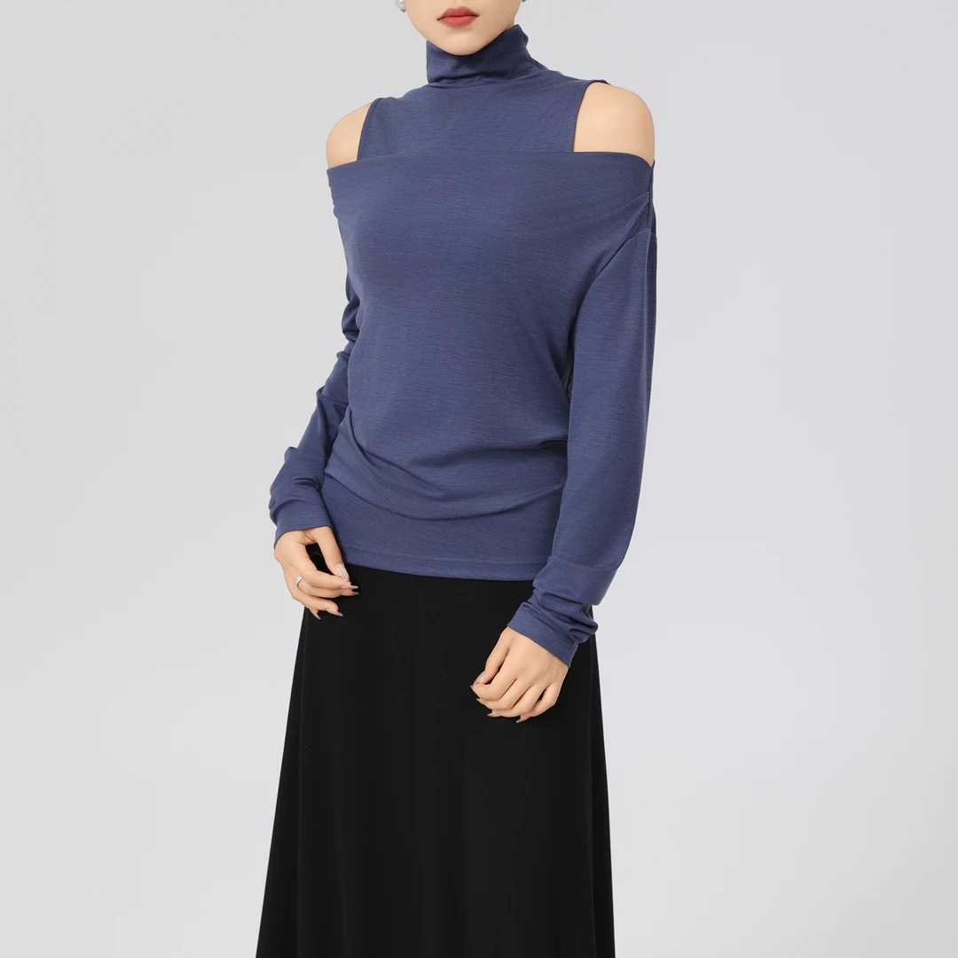 AMASS/阿玛施新款时尚冬季百搭绵羊毛长袖上衣（附内搭）5301086