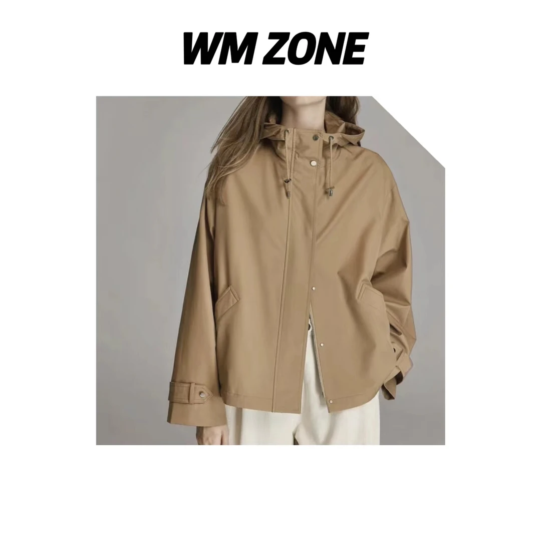 虎儿 3-5-1015 经典连帽短款夹克风衣