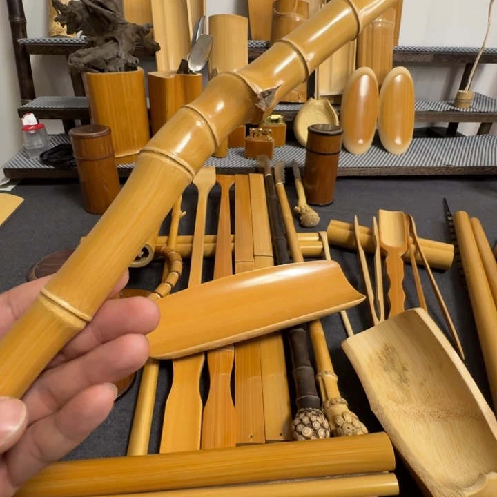 竹精品实心竹拐杖，手工制作