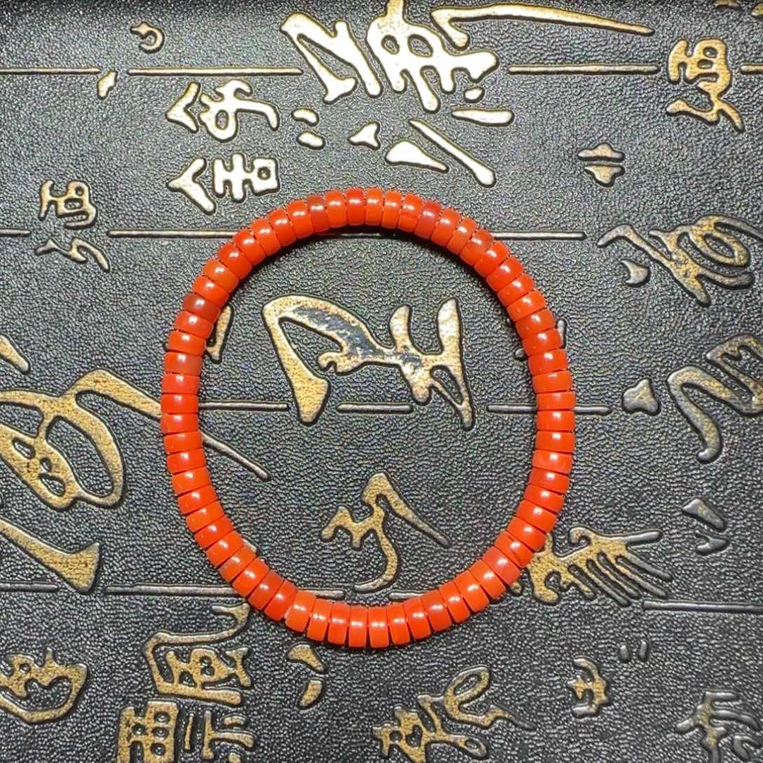 南红玛瑙未镶嵌锦红药片4.5mm