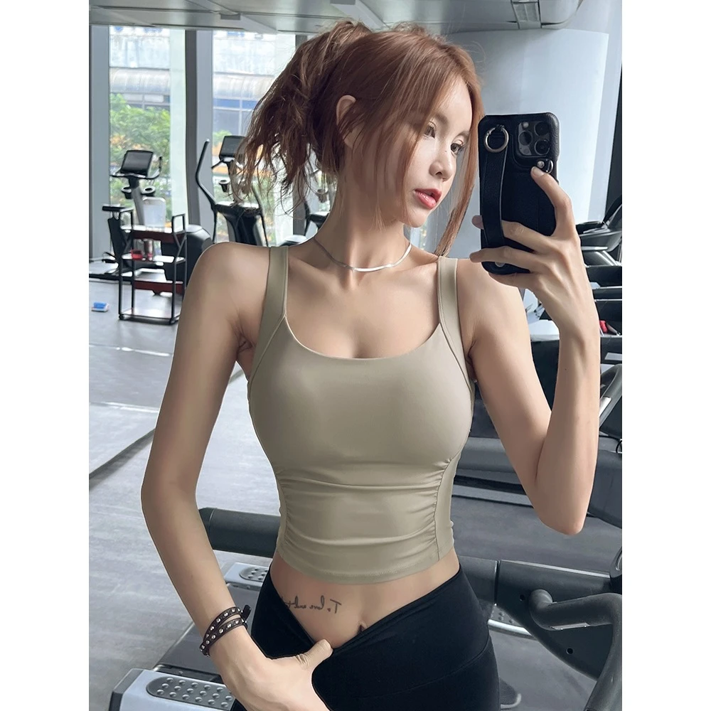 宽肩带防震高强度运动内衣收副乳跑步收腰跑步运动套装女晨跑服