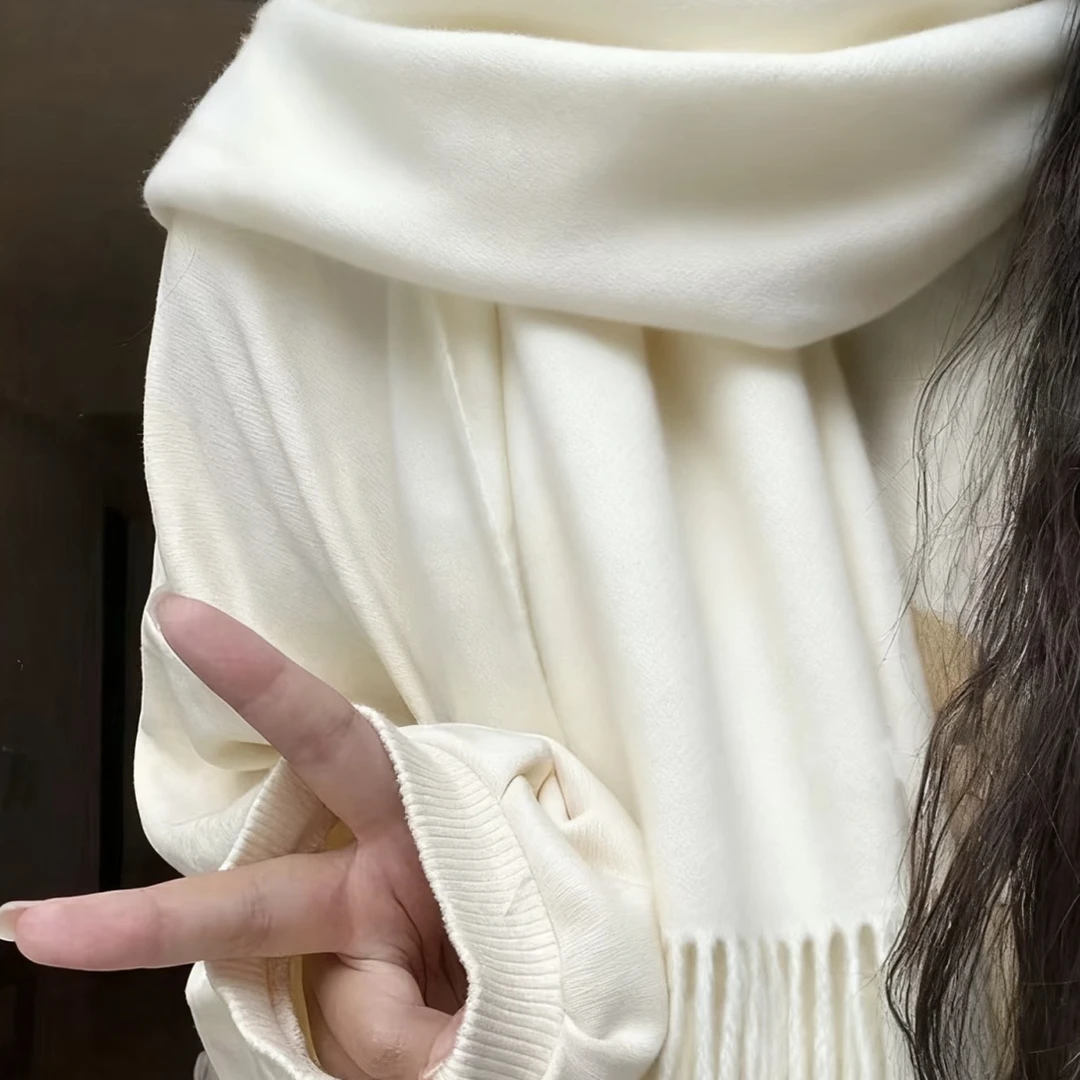 披肩 羊绒披肩中长款冬季保暖