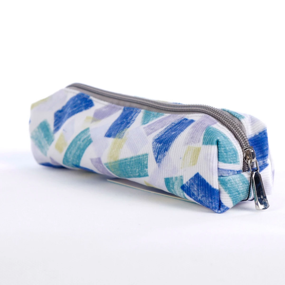 无则艺【笔袋】原创学生收纳包办公蓝方笔袋包零钱包拉链双层