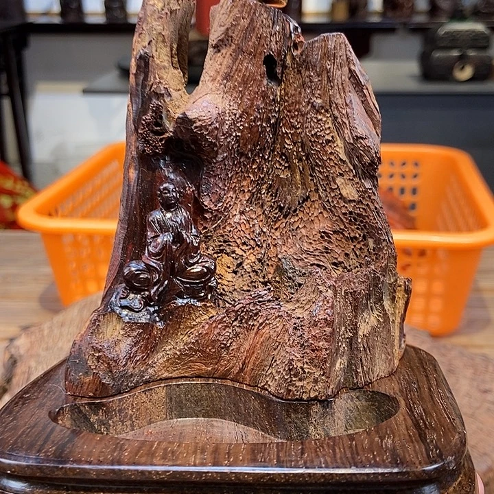 平***●紫檀木类端景台罐子