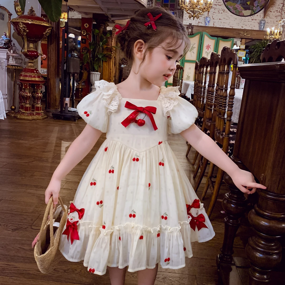 【现货】米米哈罗女童法式甜美泡泡袖公主裙时髦连衣裙生日裙X25611