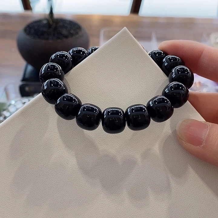 水晶手链未镶嵌小***?黑水晶12➕