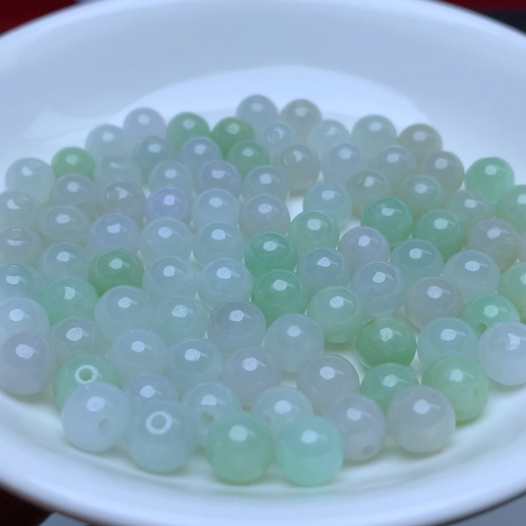 【闪购商品】翡翠手链未镶嵌卡7冰绿白20个