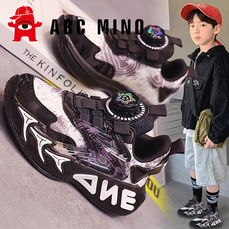 ABC MINO男童鞋子2025新款秋季儿童训练篮球鞋耐磨跑步运动鞋男孩