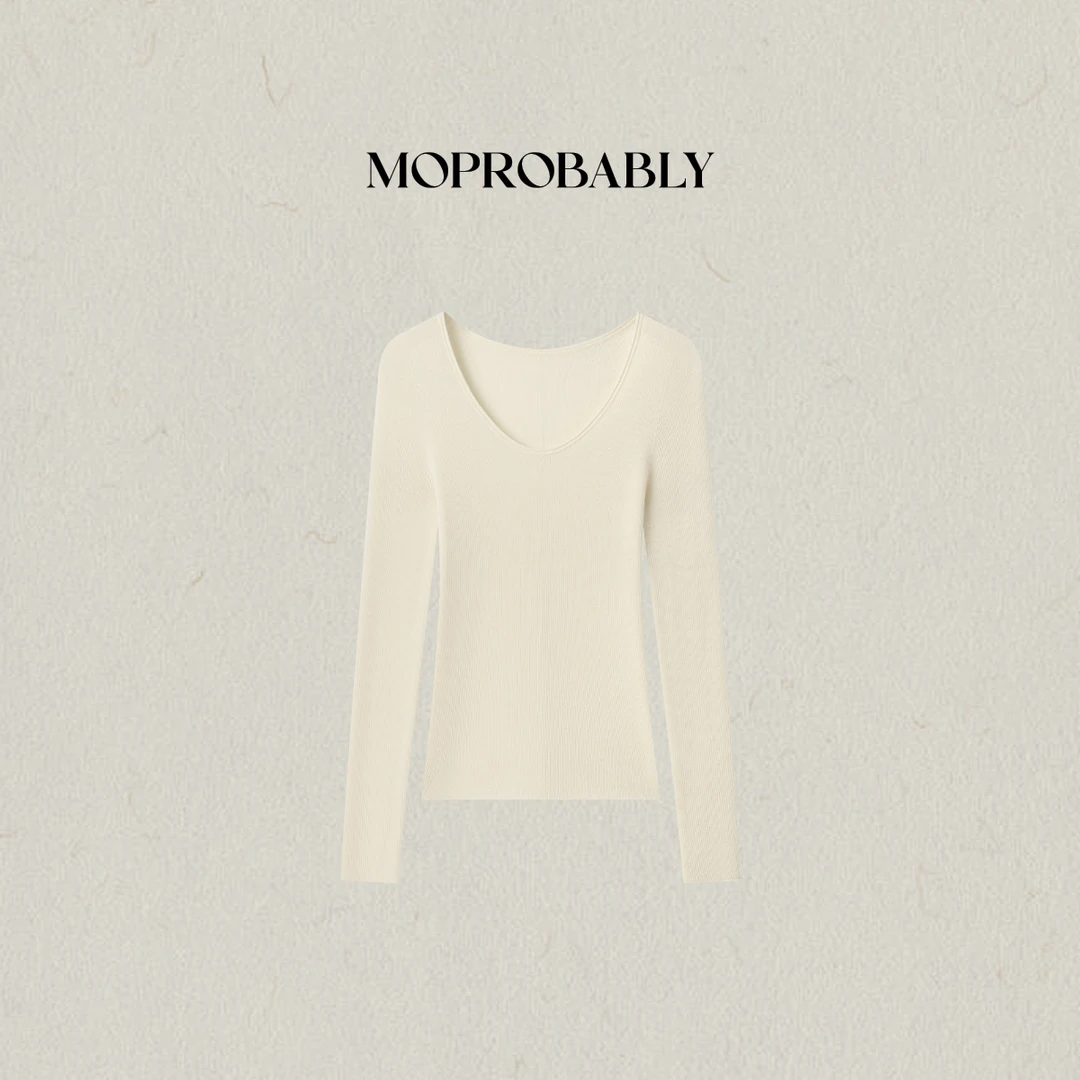 Moprobably李予诺「纯质」"100%绵羊毛"极简风打底套头毛衫L5376087