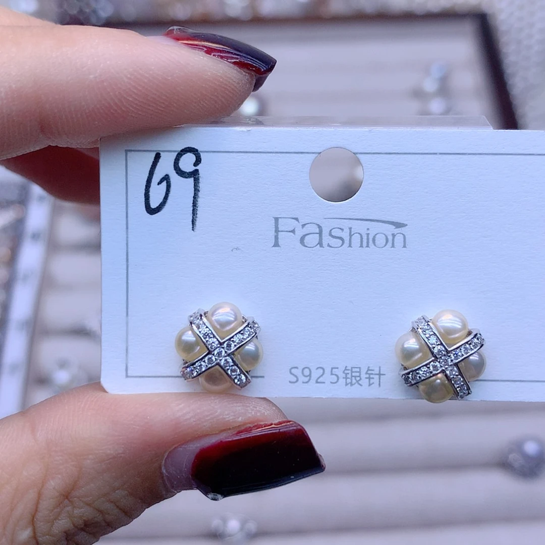【闪购商品】银S925镶嵌耳饰淡水珍珠