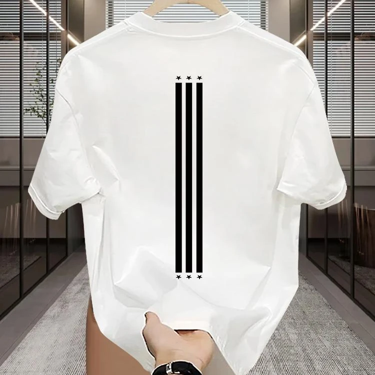 夏季短袖t恤男重磅230g纯棉潮牌美式上衣圆领宽松小众设计感百搭