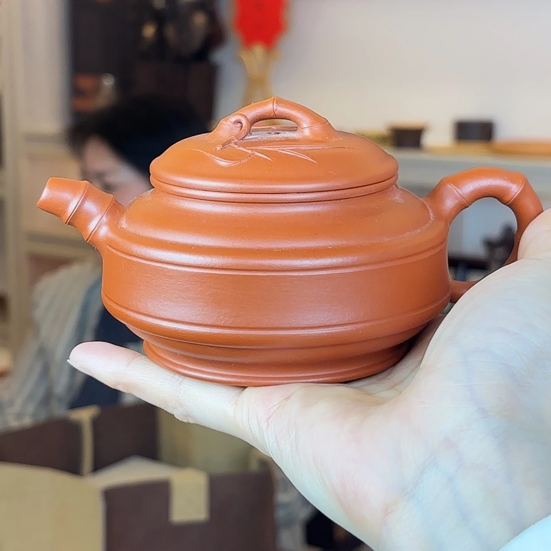 紫砂茶壶刘亚萍老师制小煤窑朱泥220cc