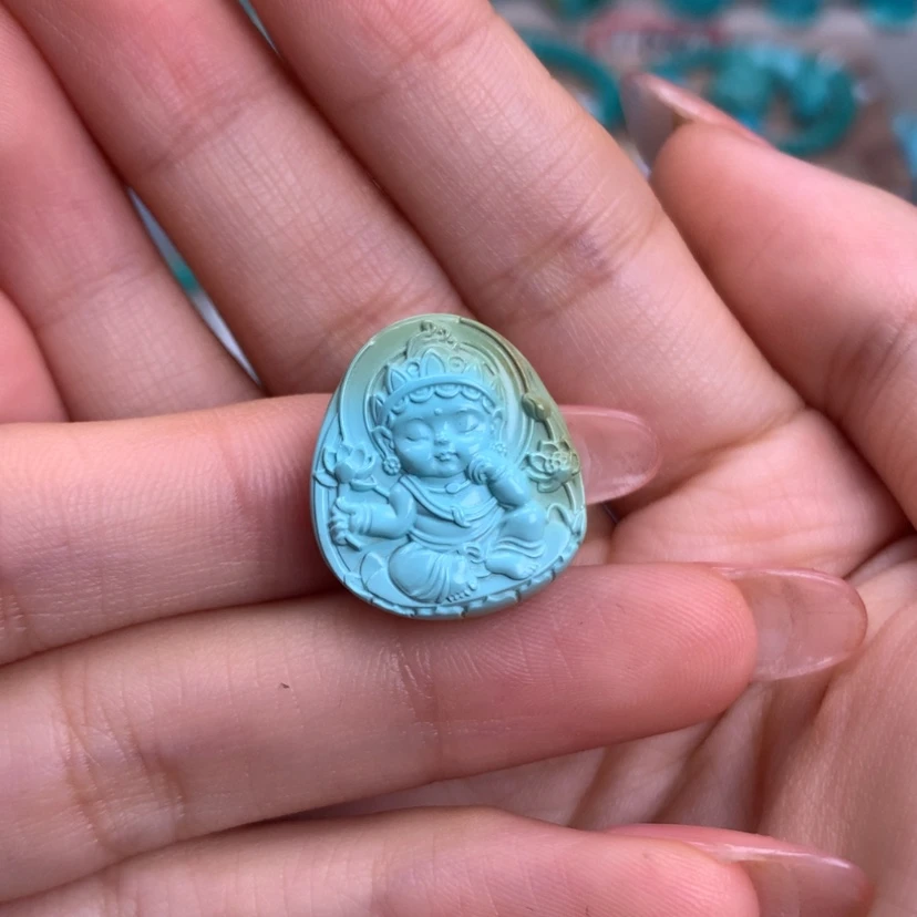 【闪购商品】绿松石未镶嵌雕刻绿度母