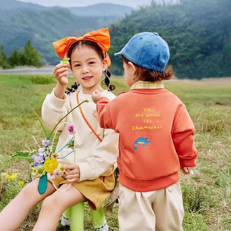 儿童卫衣男童女童舒弹卫衣春款宝宝柔软萌趣上衣小童新款圆领卫衣