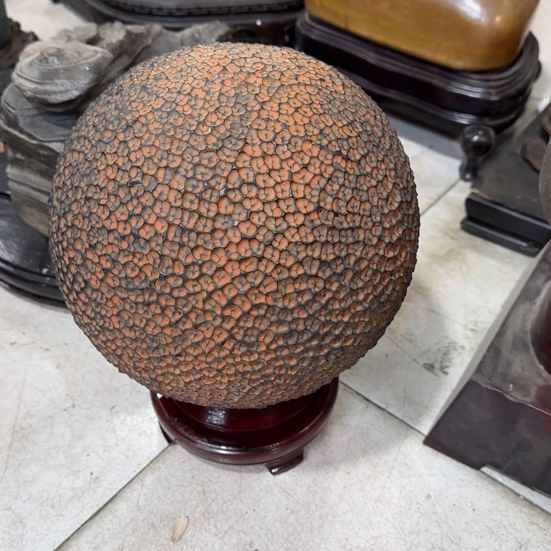 小***噜蜂窝石圆球奇石