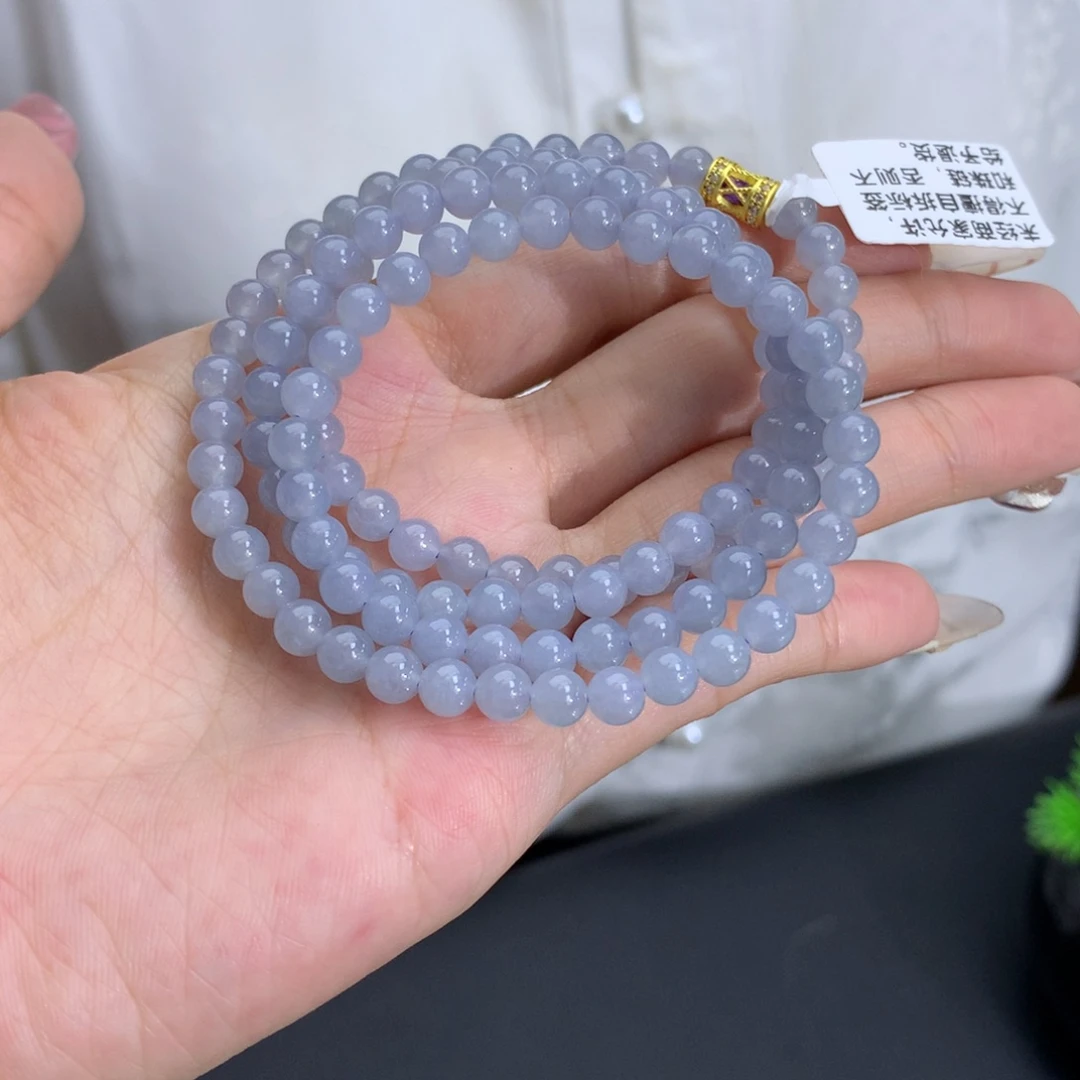 未镶嵌翡翠手串卡5冰胶蓝紫项链