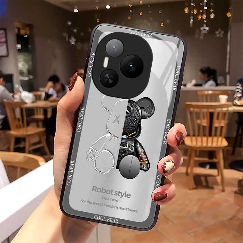 机械小熊适用荣耀Power手机壳荣耀power玻璃壳散热质感女款男生硅