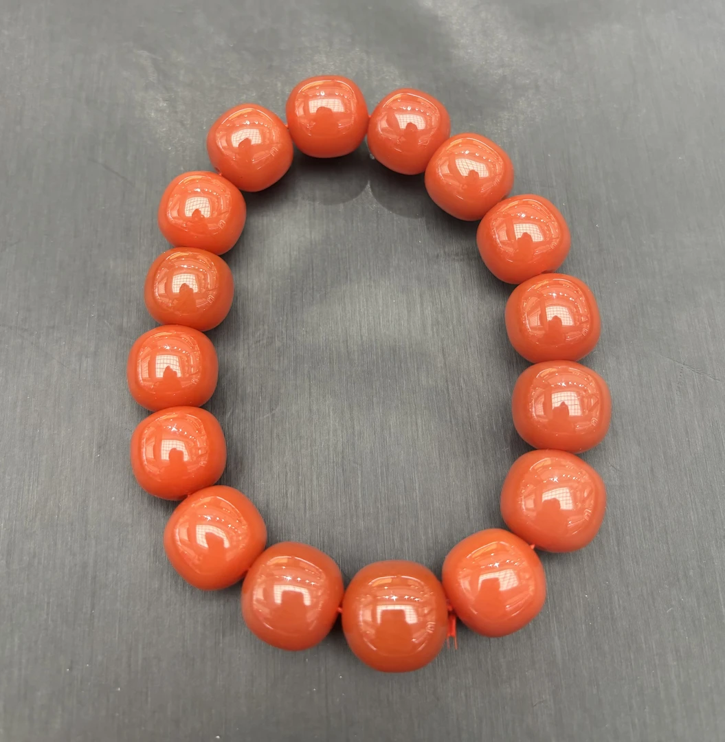 南红玛瑙手链 本命年 男女均可佩戴卡13-14mm